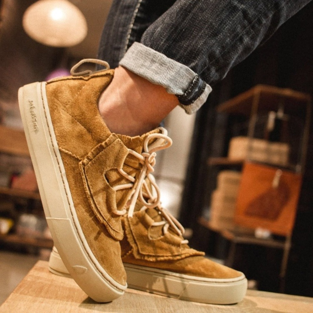 Satorisan Kiowa Sneakers Brown Suede Moccasin Fringe Low Top Shoes EU 39 US 8.5